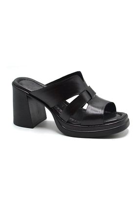 دمپائی مشکی زنانه چرم خالص Venüs - کد 815991802