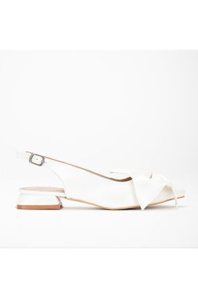 کفش پاشنه بلند کلاسیک سفید زنانه ساتن پاشنه ساده پاشنه کوتاه ( 4 - 1 cm ) کد 812812263
