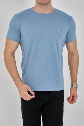 تی شرت متالیک مردانه ریلکس یقه گرد تکی کد 816133257