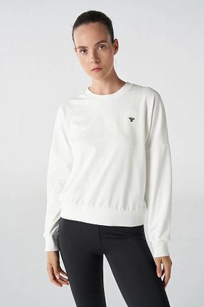 سوئیشرت سفید زنانه ساده hummel - کد 814727774