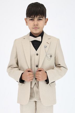 کت و شلوار بژ بچه گانه یقه کتی SIRRI - کد 802991785