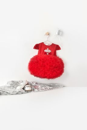 لباس قرمز بچه گانه بافتنی پلی استر رگولار آستین-کوتاه پارتی کد 765092745