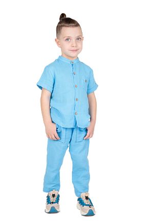 پیراهن آبی بچه گانه رگولار best kids - کد 815764812