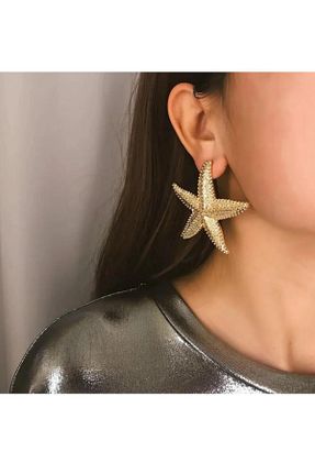 گوشواره جواهر طلائی لزران MioArt - کد 815768406
