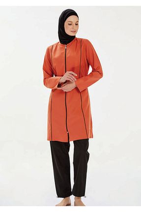 مایو حجاب قهوه ای زنانه گلدار ROZAMAY - کد 815838693
