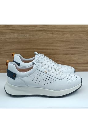 کفش کژوال سفید مردانه چرم طبیعی پاشنه کوتاه ( 4 - 1 cm ) پاشنه ساده کد 815906142
