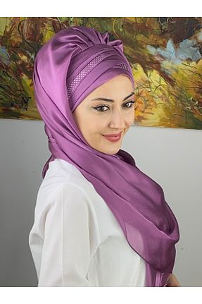 روسری بنفش شیفون کد 813267332