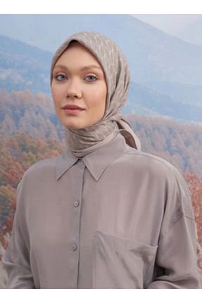 روسری طوسی پنبه پلی استر ARMANDA - کد 815936707