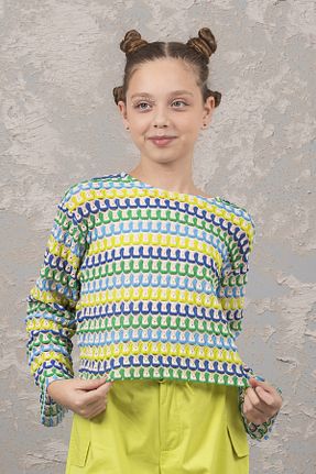 بلوز سبز بچه گانه یقه دوچرخه DMB BOYS & GIRLS - کد 815956826
