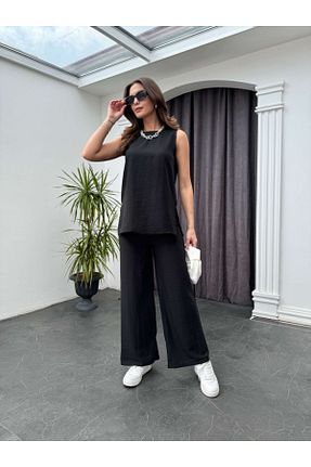 ست بالاتنه و پائین تنه مشکی زنانه بافتنی Elif Özbey Butik - کد 815963101