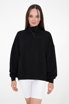 سوئیشرت مشکی زنانه ساده Comm-Ci - کد 768942868
