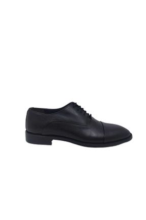 کفش کلاسیک مشکی مردانه چرم طبیعی پاشنه کوتاه ( 4 - 1 cm ) پاشنه ضخیم کد 816219620