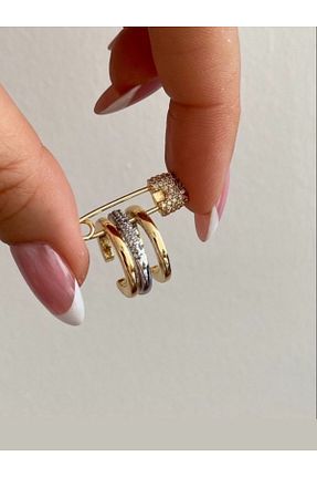 گوشواره جواهر طلائی زیرکن Finery by Nerrs - کد 816243374