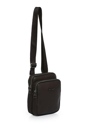 کیف دوشی قهوه ای مردانه چرم مصنوعی Pierre Cardin - کد 750845615