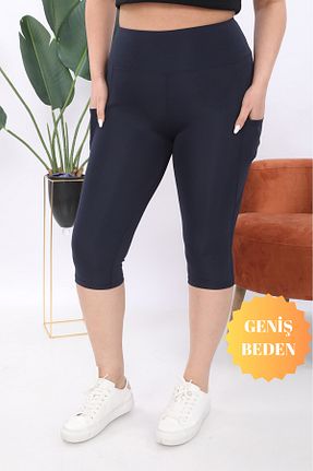 ساق شلواری سایز بزرگ سرمه ای زنانه بافتنی BANEGA - کد 813372160