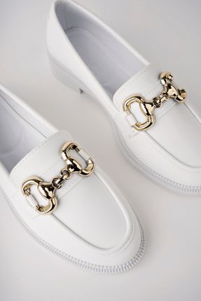کفش کژوال سفید زنانه چرم مصنوعی پاشنه کوتاه ( 4 - 1 cm ) پاشنه ساده کد 816383915
