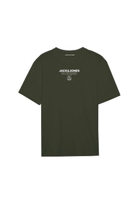 تی شرت سبز مردانه رگولار یقه گرد تکی کد 816462351