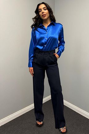 شلوار سرمه ای زنانه پارچه ZEYWEAR - کد 816473796