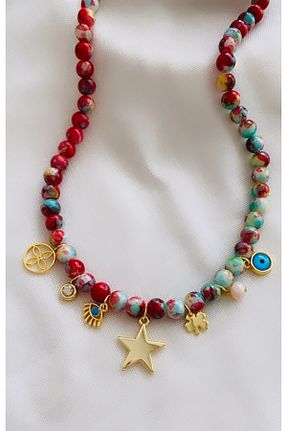 گردنبند جواهر سفید زنانه منجق VNS Accessories - کد 816493339