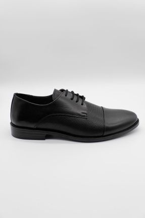 کفش کلاسیک مشکی مردانه چرم طبیعی پاشنه کوتاه ( 4 - 1 cm ) پاشنه ساده کد 816532996