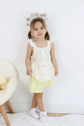 ست بالاتنه و پائین تنه نباتی بچه گانه بافتنی HARİKA KİDS - کد 816793409