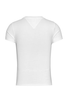 تی شرت سفید زنانه رگولار یقه گرد تکی کد 813263237