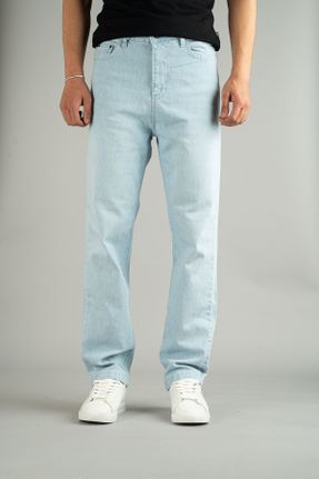 شلوار جین آبی مردانه پاچه راحت جین ساده کد 816278956