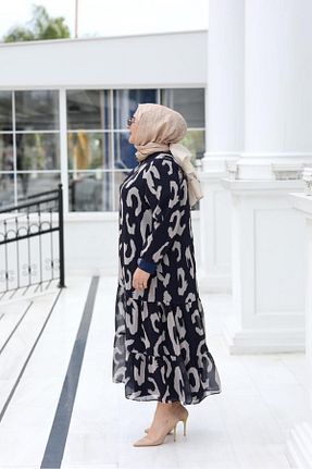 لباس حجاب سرمه ای زنانه رگولار Emsale - کد 816335787