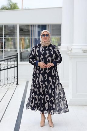 لباس حجاب سرمه ای زنانه رگولار Emsale - کد 816335787
