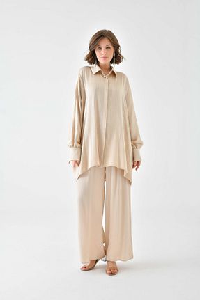 ست بالاتنه و پائین تنه حجاب طوسی زنانه رگولار günay boutıque - کد 816442657