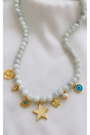 گردنبند جواهر طوسی زنانه منجق VNS Accessories - کد 816493330