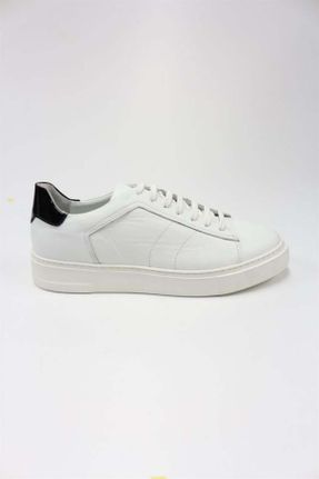 کفش کژوال سفید مردانه چرم طبیعی پاشنه کوتاه ( 4 - 1 cm ) پاشنه ساده کد 655067118