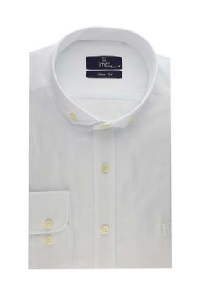 پیراهن سفید مردانه اسلیم فیت یقه پیراهنی کد 318156193