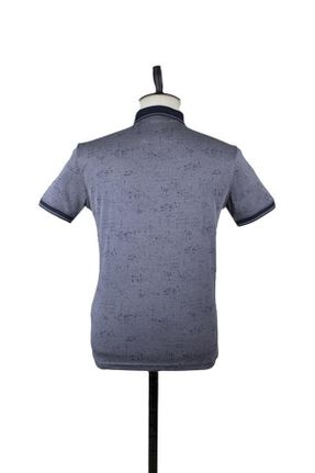 تی شرت سرمه ای مردانه اسلیم فیت یقه پولو طراحی کد 710211250