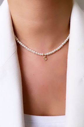 گردنبند جواهر طلائی زنانه مروارید کد 110556126