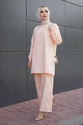 ست بالاتنه و پائین تنه حجاب صورتی زنانه رگولار Festmoda - کد 111195800