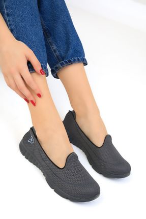کفش اسنیکر طوسی زنانه بدون بند چرم مصنوعی کد 785345536