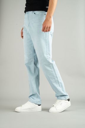 شلوار جین آبی مردانه پاچه راحت جین ساده کد 816278956