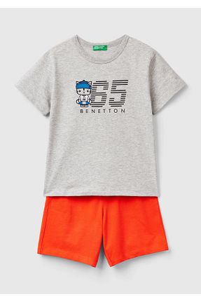 ست بالاتنه و پائین تنه اسپرت طوسی بچه گانه United Colors of Benetton - کد 816357200