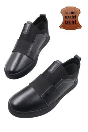 کفش کژوال مشکی مردانه چرم طبیعی پاشنه کوتاه ( 4 - 1 cm ) پاشنه پر کد 816442551