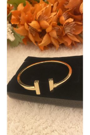 دستبند استیل طلائی زنانه فولاد ( استیل ) کد 816483659