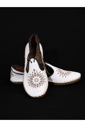 کفش کلاسیک سفید زنانه چرم خالص Ertay Deri - کد 816490653