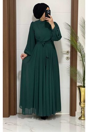 لباس مجلسی سبز زنانه سایز بزرگ آستر دار کد 816625833