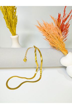 گردنبند استیل ( فولاد ) طلائی زنانه استیل ضد زنگ SeyCey.co - کد 164193868