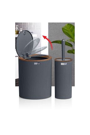 ست حمام طوسی پلاستیک Okyanus Home - کد 322318922