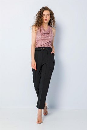 شلوار مشکی زنانه مخلوط پلی استر Welike - کد 736492998