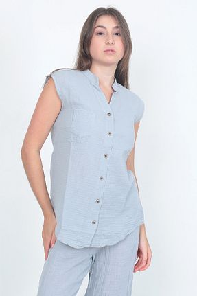 بلوز طوسی زنانه ساده KCL OTANTİK - کد 816798823