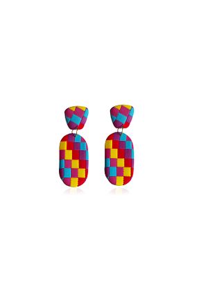 گوشواره جواهر آبی میخ Golimer Clay - کد 816876288