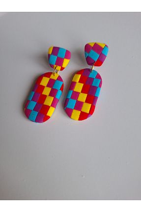گوشواره جواهر آبی میخ Golimer Clay - کد 816876288