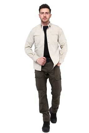 پیراهن بژ مردانه یقه پیراهنی Grand Wolf - کد 314057054
